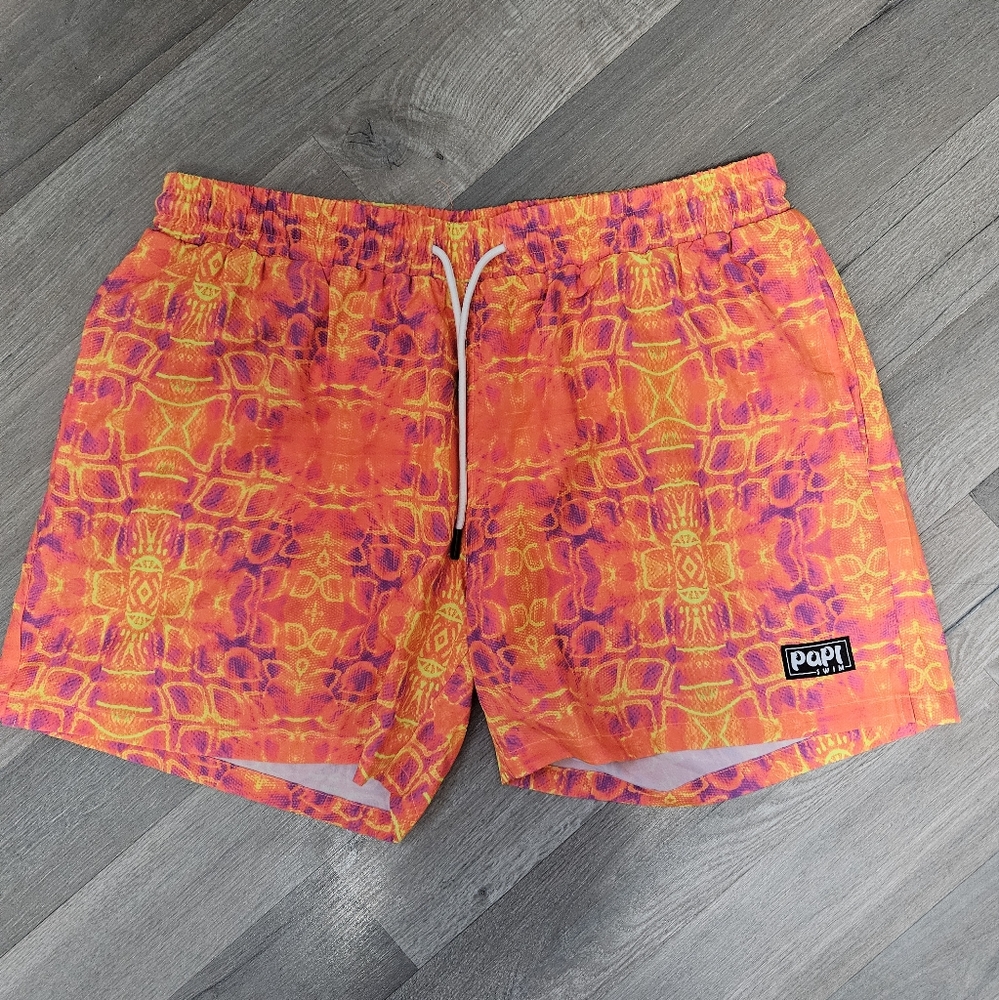 Papi Swim Vibrant Orange and Purple Men's Trunks